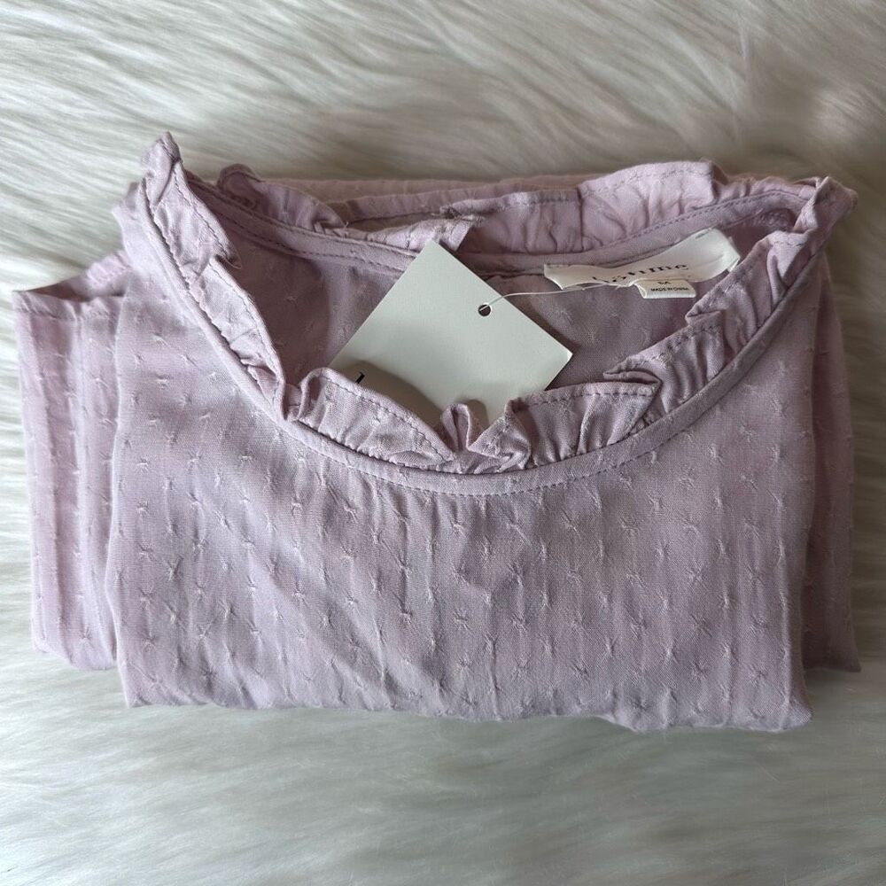 Bohme Ruffle Short Sleeve Top in Rose Size Small - Picture 15 of 16